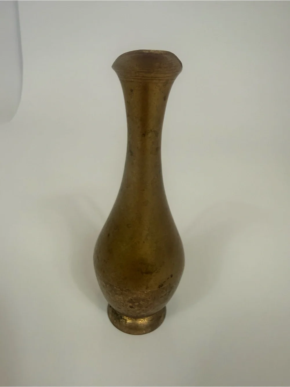 Vintage Solid Brass Bud Vase With Handle Small India tarnish